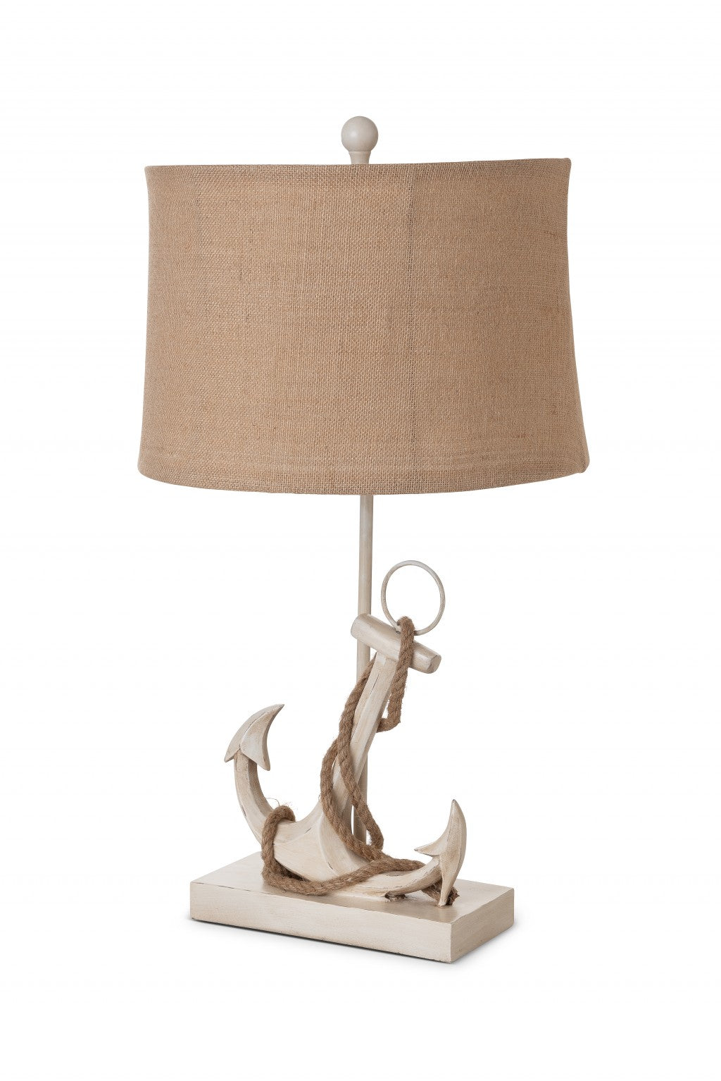 Set of Two Tan and White Anchor Table Lamps By Homeroots | Table Lamps | Modishstore - 4