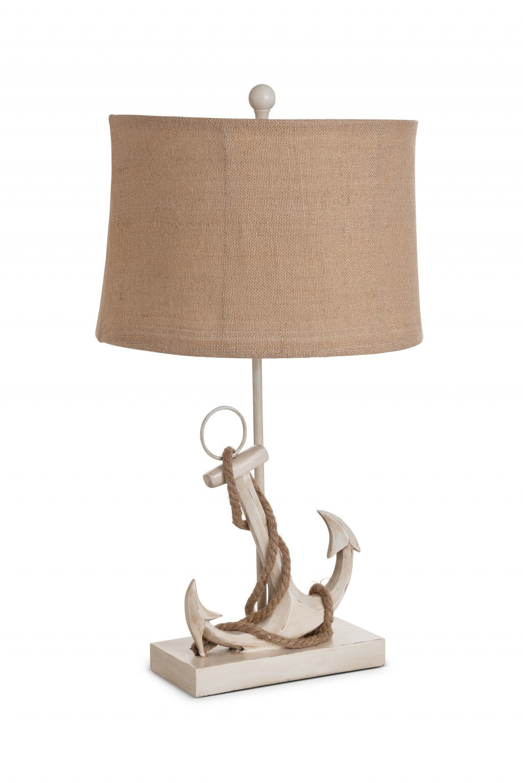 Set of Two Tan and White Anchor Table Lamps By Homeroots | Table Lamps | Modishstore - 5