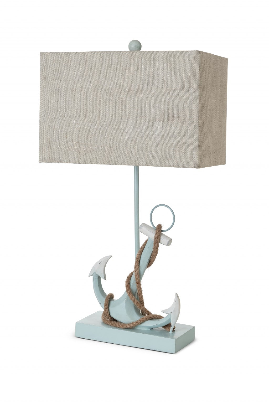 Set of Two Blue Coastal Anchor Table Lamps With Beige Shade By Homeroots | Table Lamps | Modishstore - 2