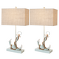 Set of Two Blue Coastal Anchor Table Lamps With Beige Shade By Homeroots | Table Lamps | Modishstore - 4