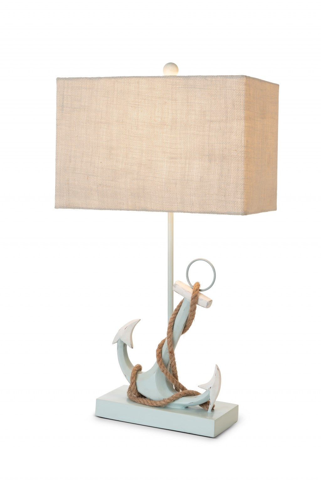 Set of Two Blue Coastal Anchor Table Lamps With Beige Shade By Homeroots | Table Lamps | Modishstore - 3