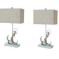 Set of Two Blue Coastal Anchor Table Lamps With Beige Shade By Homeroots | Table Lamps | Modishstore - 5