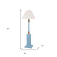 Light Blue Polyresin Floor Lamp With Tan Linen Shade By Homeroots | Floor Lamps | Modishstore - 4