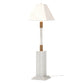 White Polyresin Floor Lamp With White Linen Shade By Homeroots | Floor Lamps | Modishstore - 2