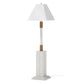 White Polyresin Floor Lamp With White Linen Shade By Homeroots | Floor Lamps | Modishstore - 4