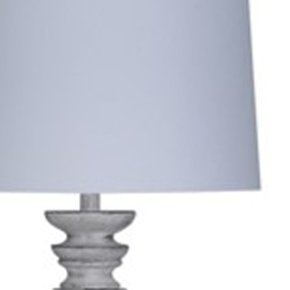 White Resin Floor Lamp With White Fabric Drum Shade By Homeroots | Floor Lamps | Modishstore - 4