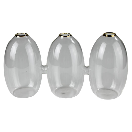 Vase Trio with Gold Rim, Glass Set Of 4 By HomArt | Vases | Modishstore