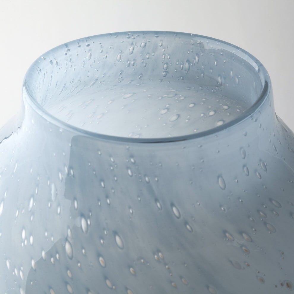Blue And Beige Abstract Cylinder Crystal Glass Table Vase By Homeroots | Vases | Modishstore - 5
