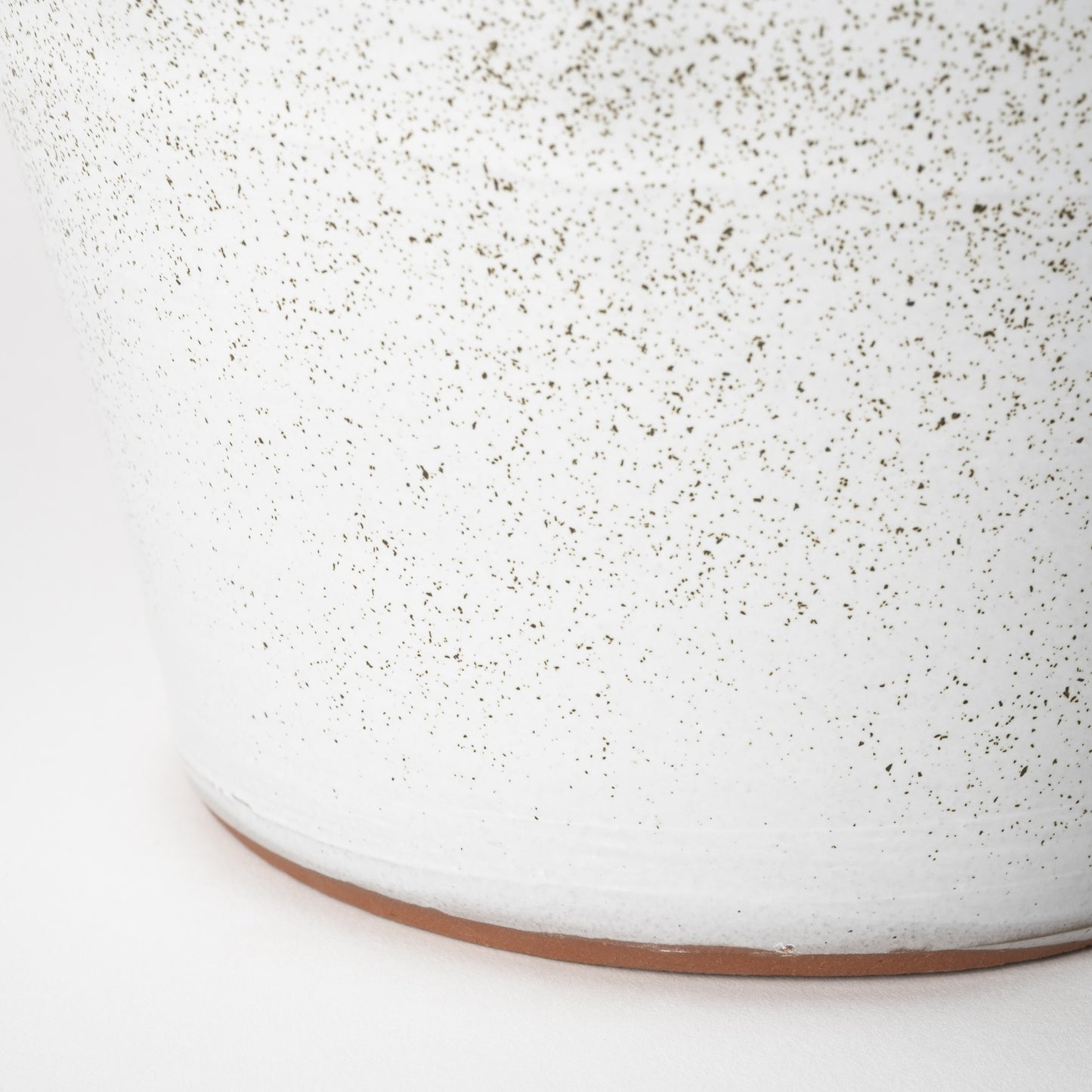 White Abstract Cylinder Ceramic Table Vase By Homeroots | Vases | Modishstore - 5