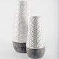 Gray And White Abstract Cylinder Ceramic Table Vase By Homeroots | Vases | Modishstore - 5