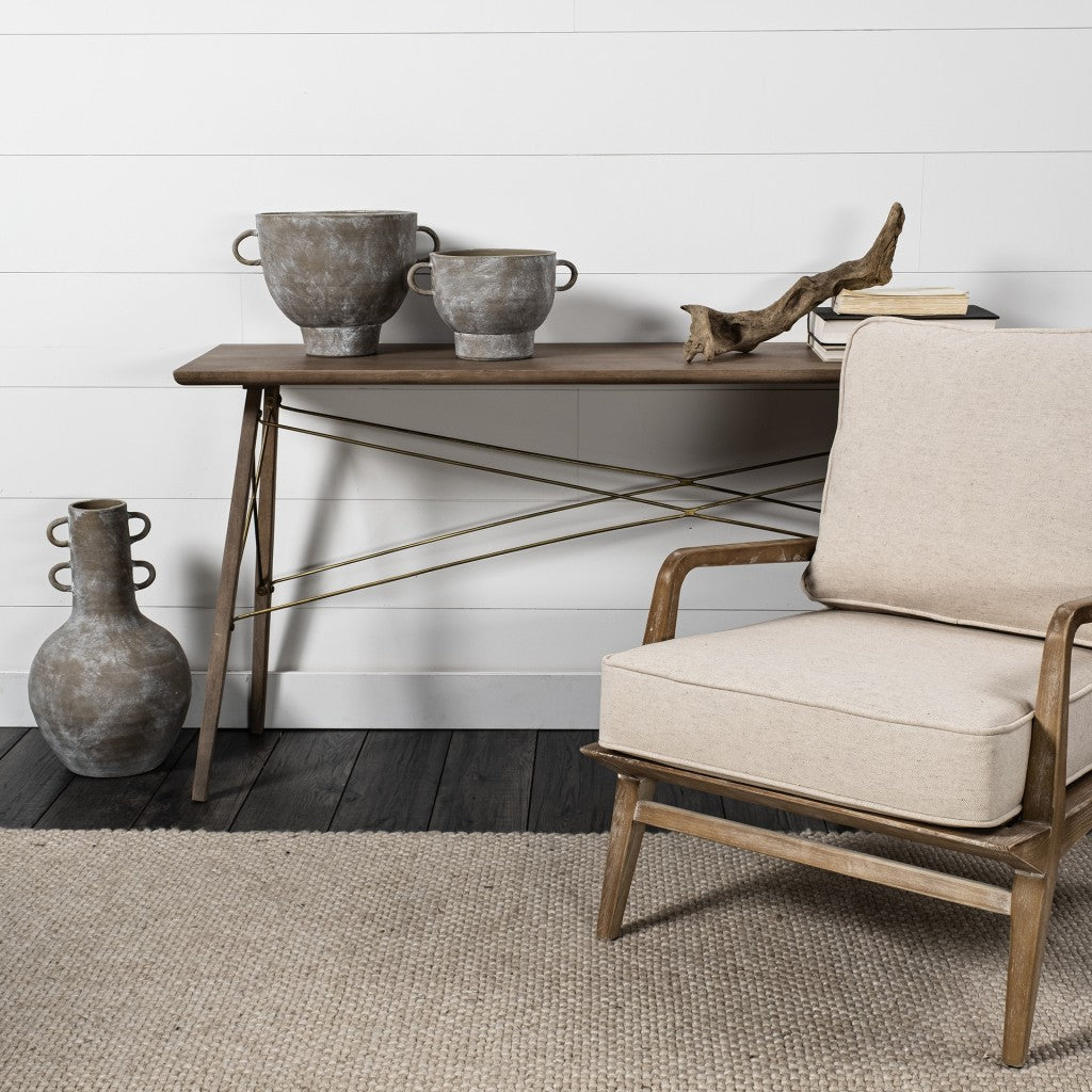 Brown Abstract Cylinder Ceramic Table Vase By Homeroots | Vases | Modishstore - 6