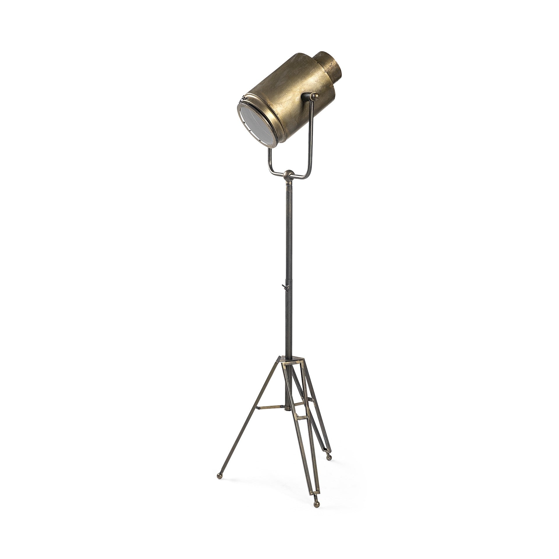 Gold LED Floor Lamp With Gold Metal Shade By Homeroots | Floor Lamps | Modishstore - 1