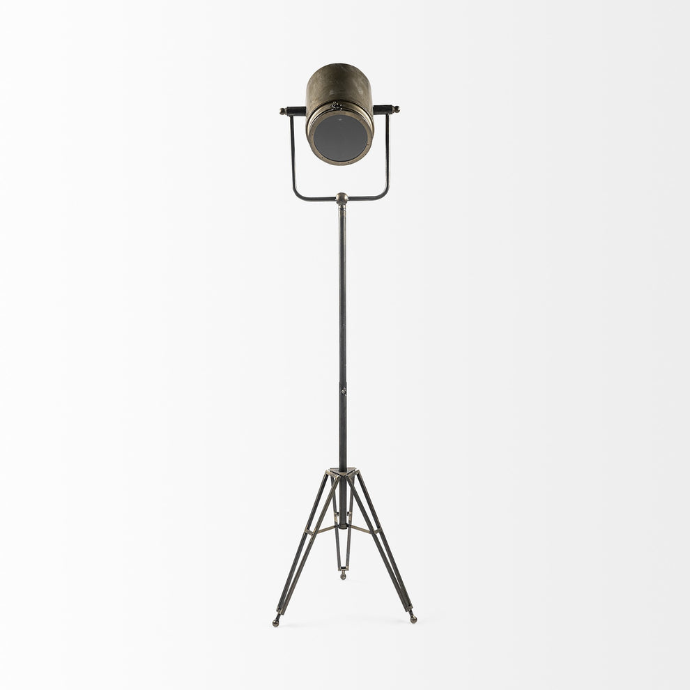 Gold LED Floor Lamp With Gold Metal Shade By Homeroots | Floor Lamps | Modishstore - 2