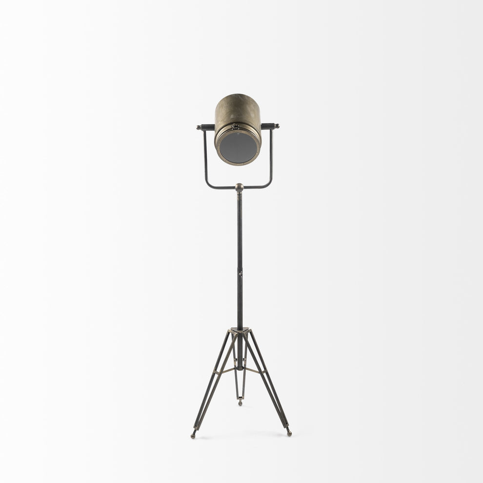 Gold LED Floor Lamp With Gold Metal Shade By Homeroots | Floor Lamps | Modishstore - 4