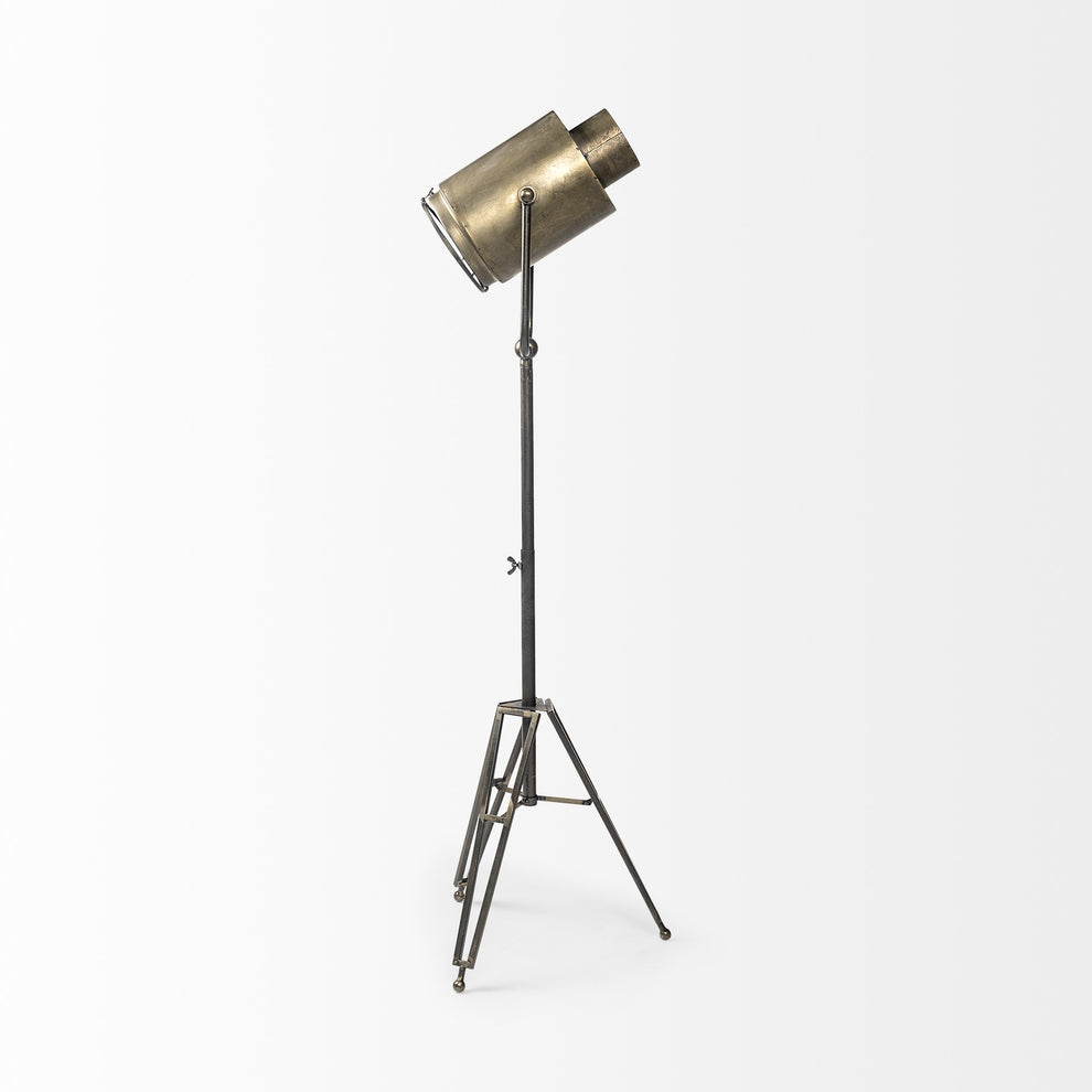 Gold LED Floor Lamp With Gold Metal Shade By Homeroots | Floor Lamps | Modishstore - 5