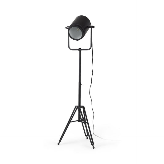 Black LED Floor Lamp With Black Metal Shade By Homeroots | Floor Lamps | Modishstore - 1