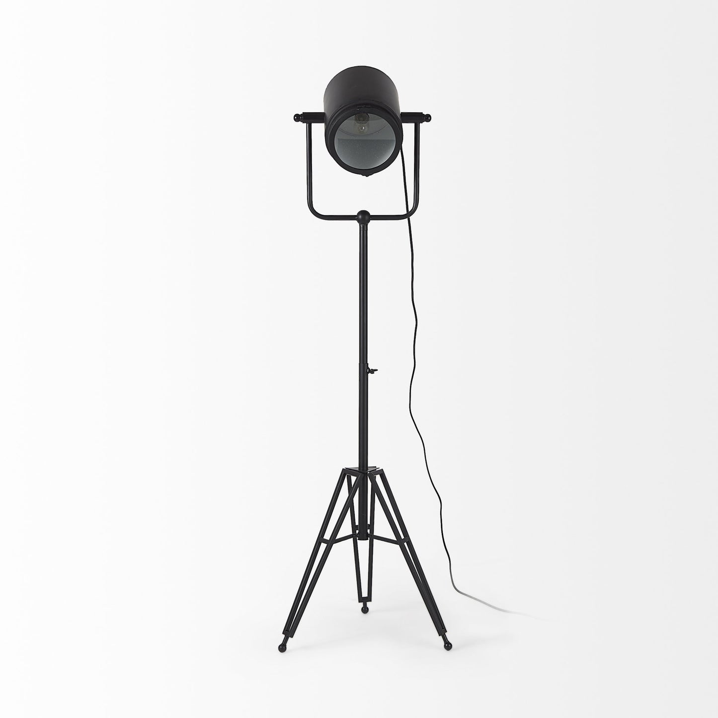 Black LED Floor Lamp With Black Metal Shade By Homeroots | Floor Lamps | Modishstore - 2