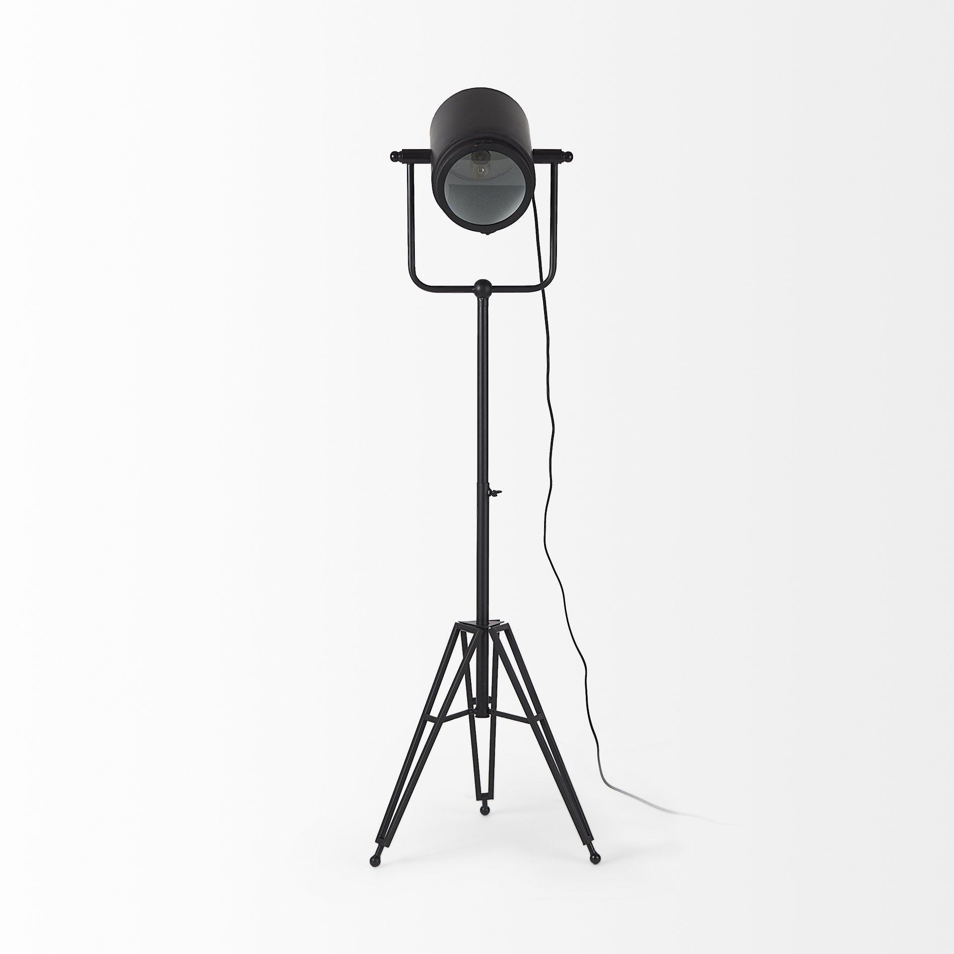 Black LED Floor Lamp With Black Metal Shade By Homeroots | Floor Lamps | Modishstore - 2