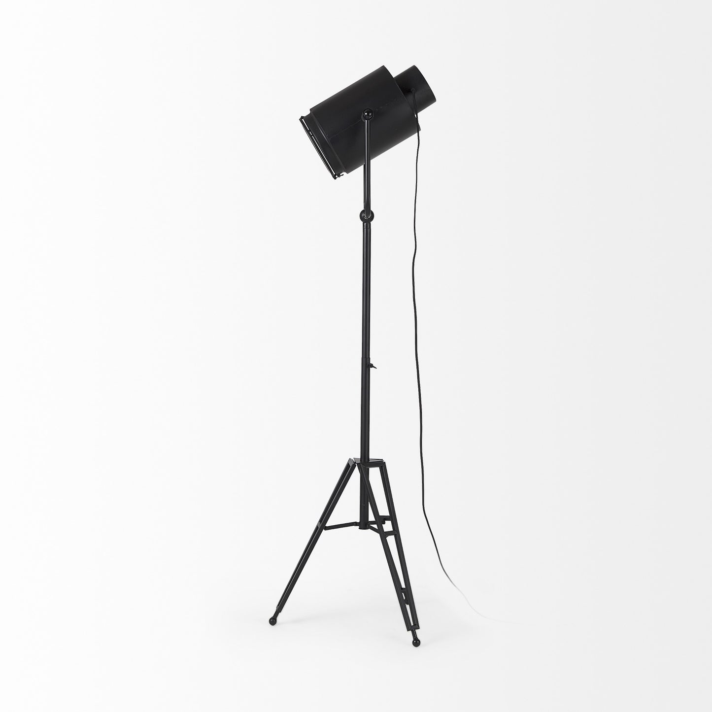Black LED Floor Lamp With Black Metal Shade By Homeroots | Floor Lamps | Modishstore - 3