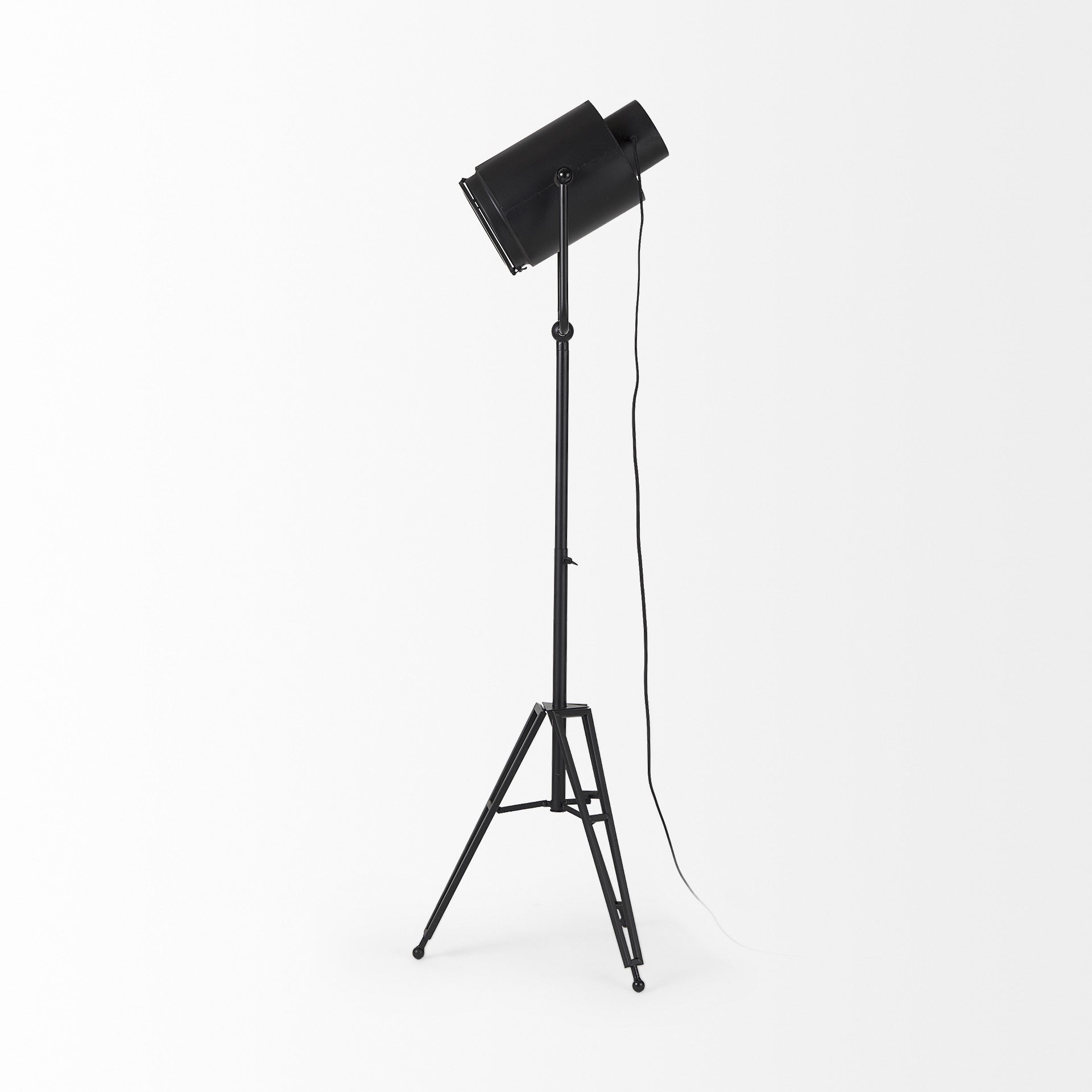 Black LED Floor Lamp With Black Metal Shade By Homeroots | Floor Lamps | Modishstore - 3