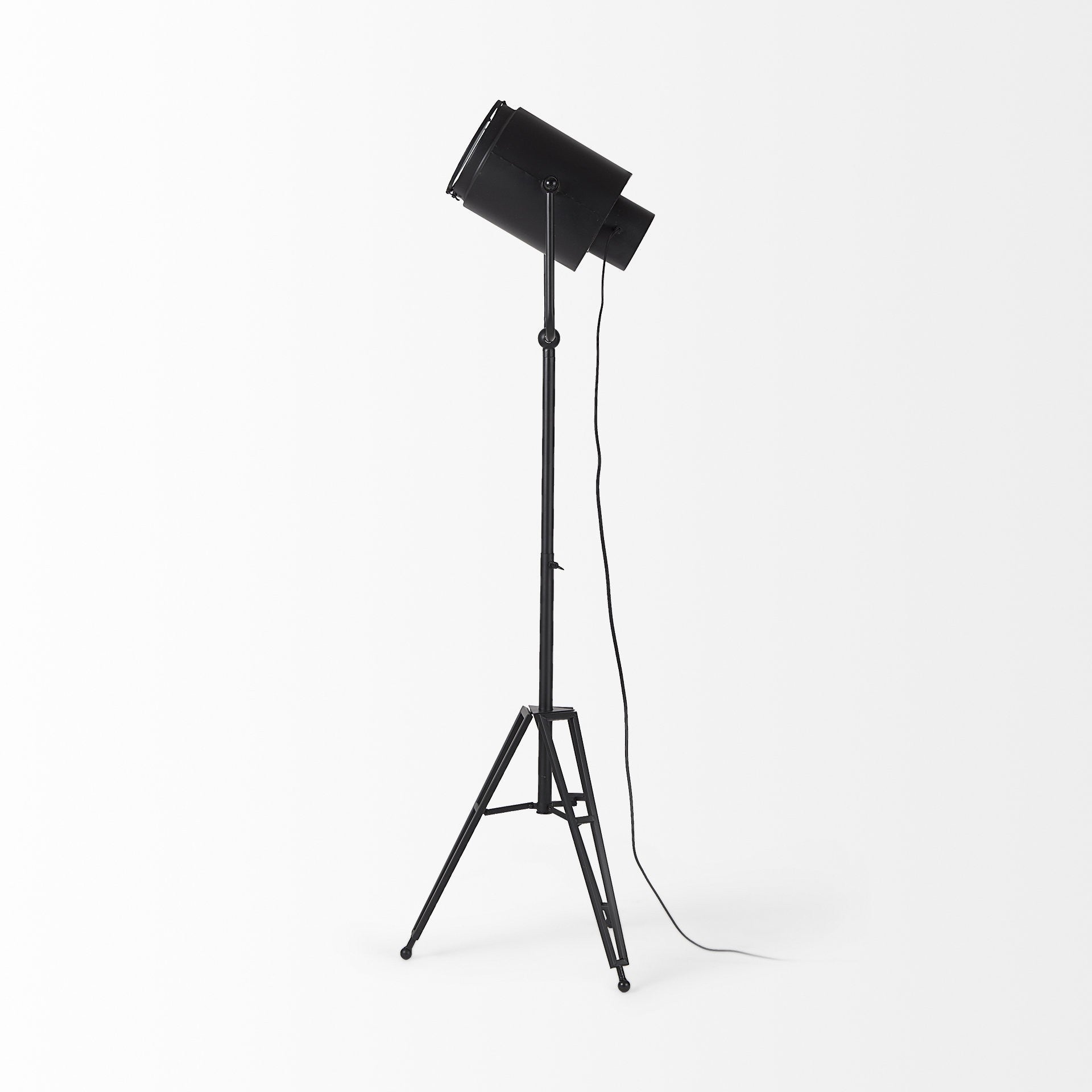 Black LED Floor Lamp With Black Metal Shade By Homeroots | Floor Lamps | Modishstore - 5