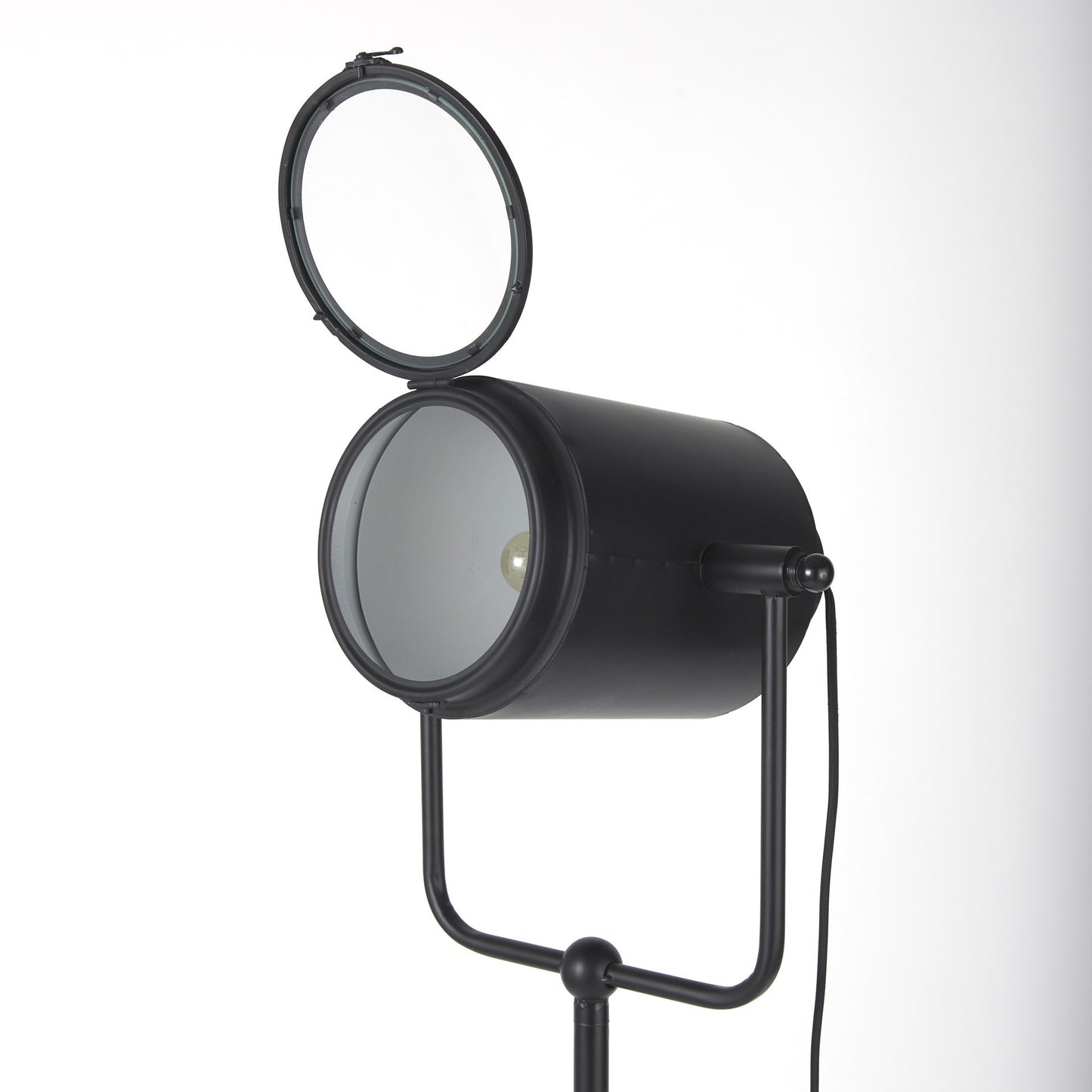Black LED Floor Lamp With Black Metal Shade By Homeroots | Floor Lamps | Modishstore - 6