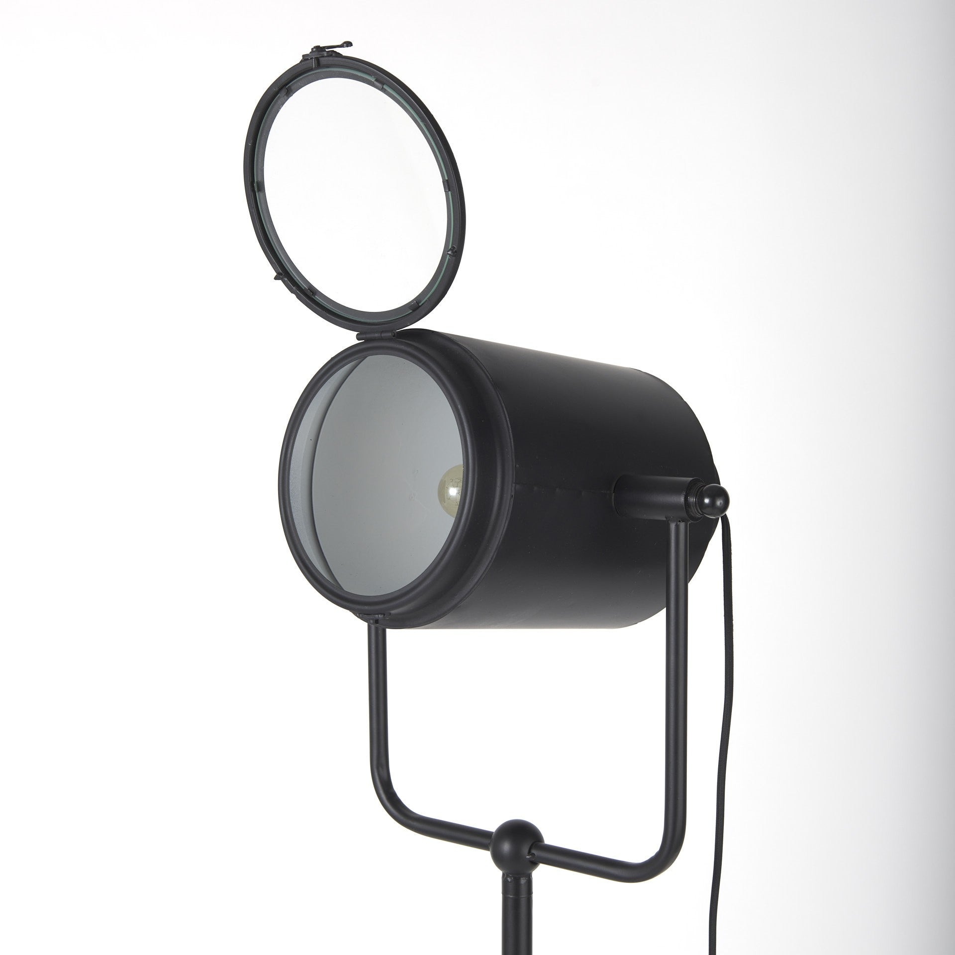 Black LED Floor Lamp With Black Metal Shade By Homeroots | Floor Lamps | Modishstore - 6