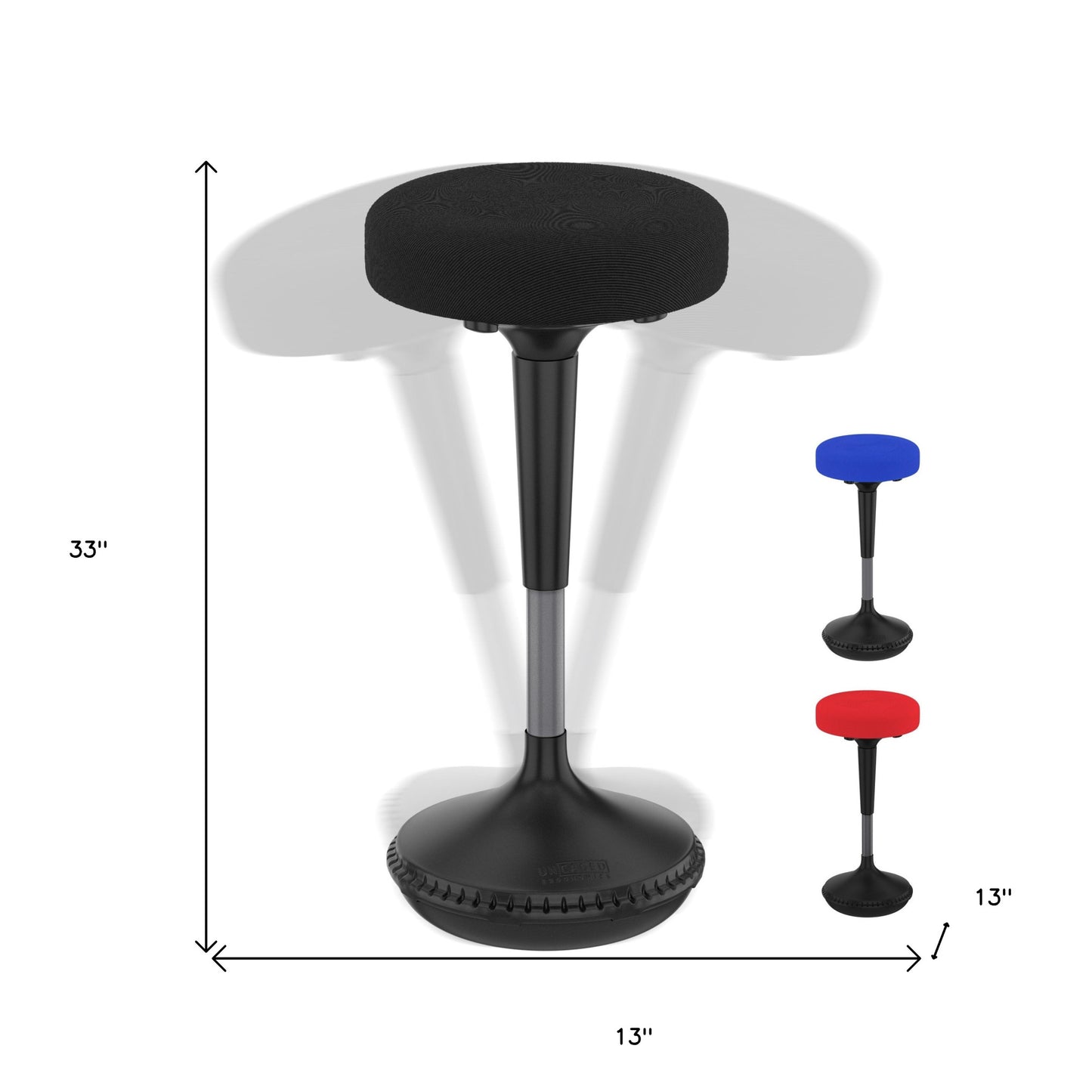 Black Tall Swivel Active Balance Chair By Homeroots | Accent Chairs | Modishstore - 5