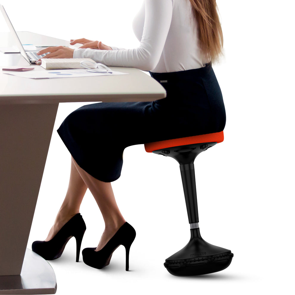 Red Tall Swivel Active Balance Chair By Homeroots | Accent Chairs | Modishstore - 4