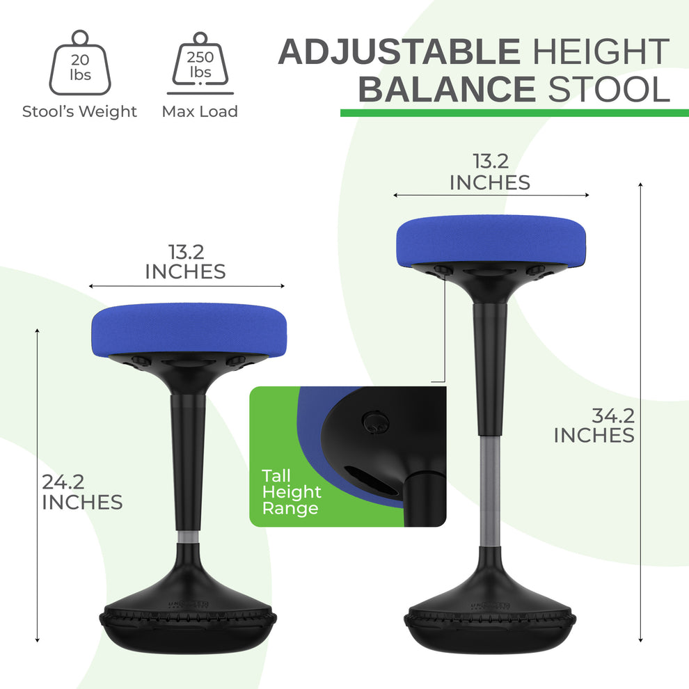 Blue Tall Swivel Active Balance Chair By Homeroots | Accent Chairs | Modishstore - 6