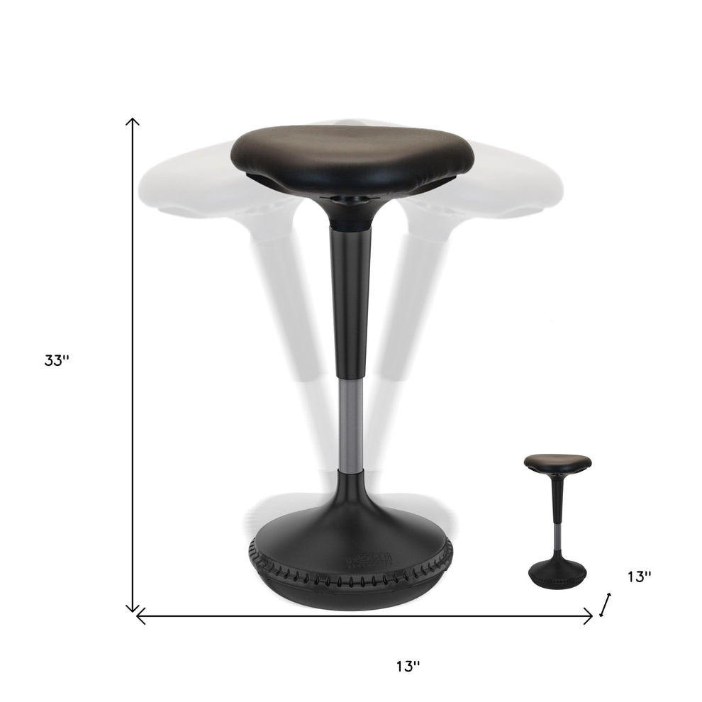 Black Tall Triangle Seat Swivel Active Balance Chair By Homeroots | Accent Chairs | Modishstore - 5