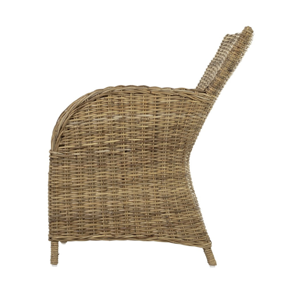 Set of Two Cream And Tan Rattan Dining Arm Chairs By Homeroots | Dining Chairs | Modishstore - 4