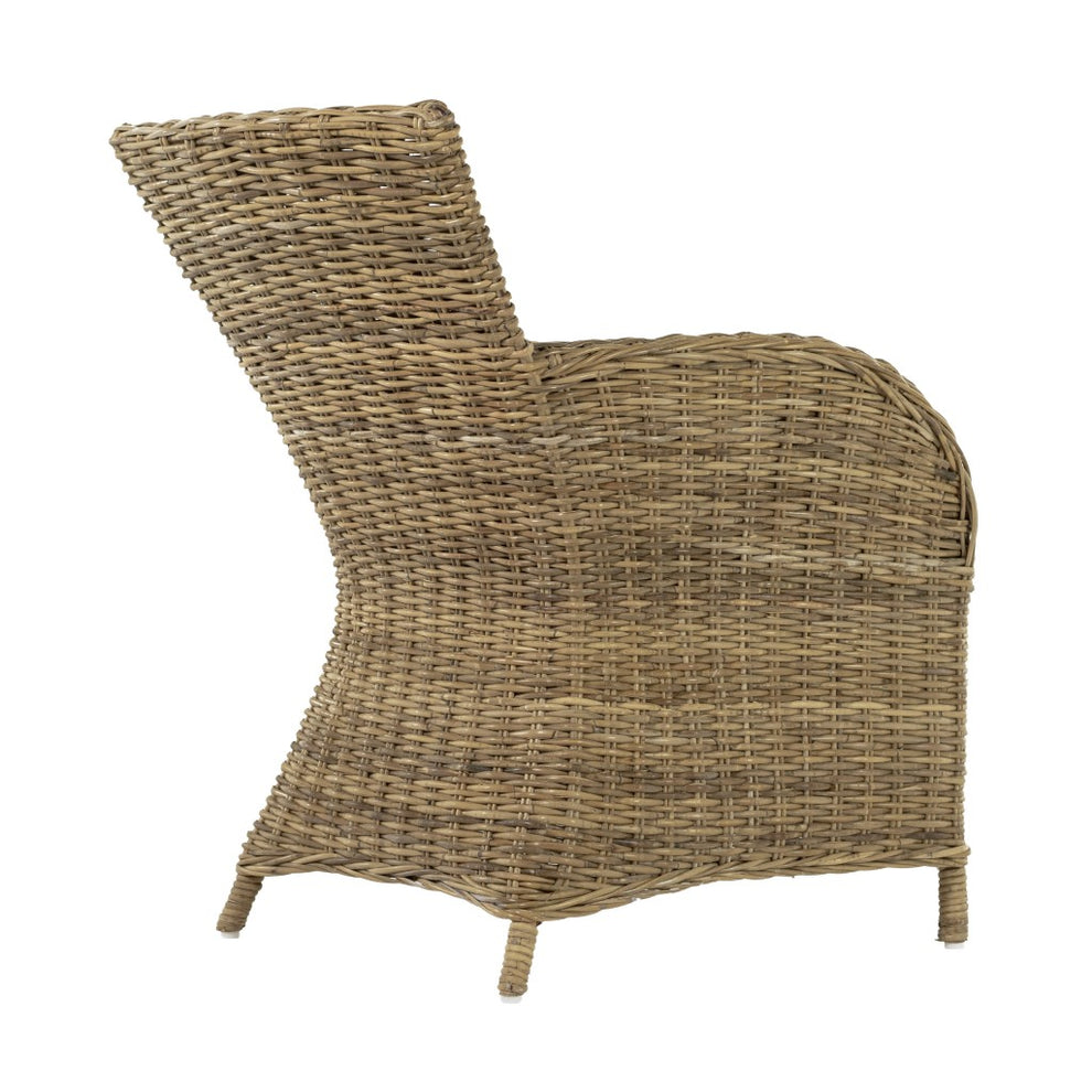 Set of Two Cream And Tan Rattan Dining Arm Chairs By Homeroots | Dining Chairs | Modishstore - 5