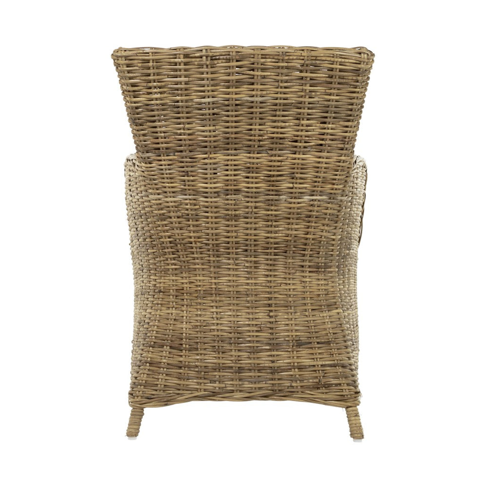 Set of Two Cream And Tan Rattan Dining Arm Chairs By Homeroots | Dining Chairs | Modishstore - 7