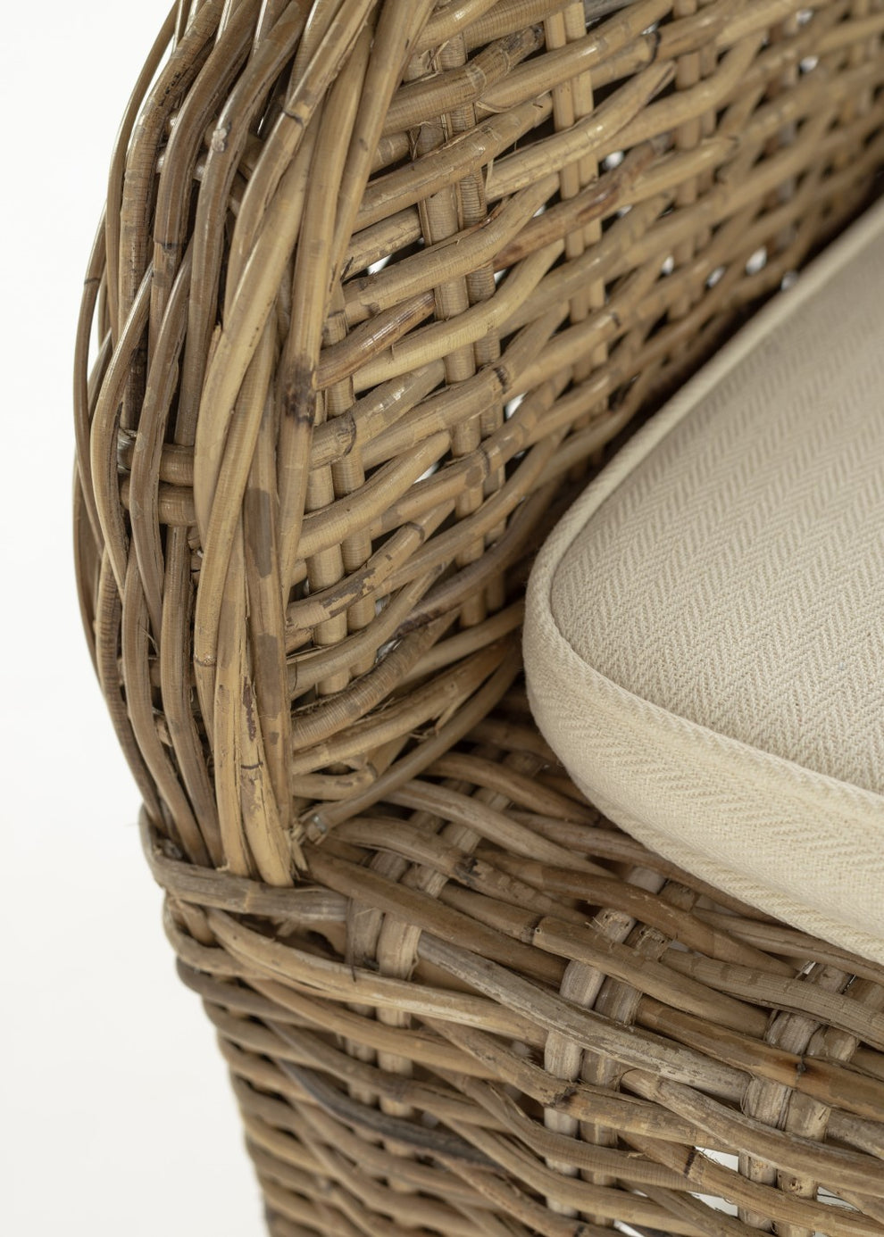Set of Two Cream And Tan Rattan Dining Arm Chairs By Homeroots | Dining Chairs | Modishstore - 8