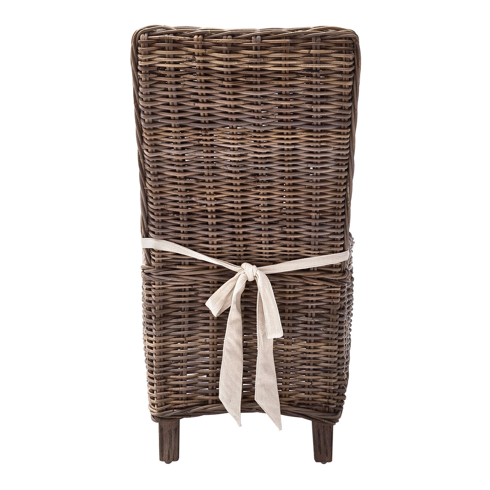 Set of Two Cream And Brown Rattan Dining Parsons Chairs By Homeroots | Dining Chairs | Modishstore - 6