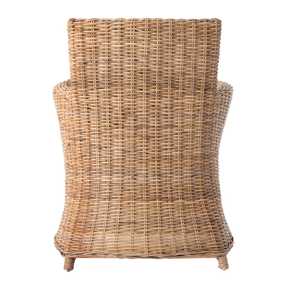 Set of Two Cream And Natural Rattan Dining Arm Chairs By Homeroots | Dining Chairs | Modishstore - 8