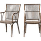 Set of Two Natural Rattan Slat Back Dining Arm Chairs By Homeroots | Dining Chairs | Modishstore - 5