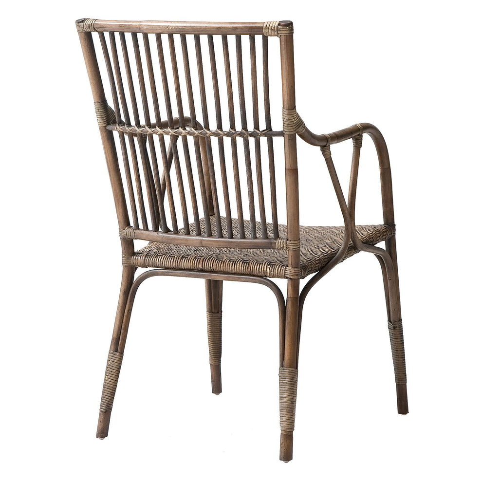 Set of Two Natural Rattan Slat Back Dining Arm Chairs By Homeroots | Dining Chairs | Modishstore - 8