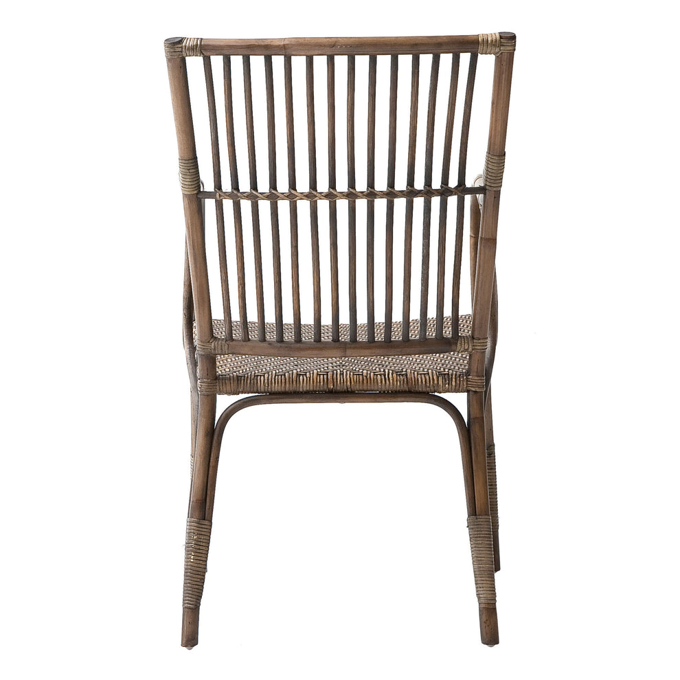 Set of Two Natural Rattan Slat Back Dining Arm Chairs By Homeroots | Dining Chairs | Modishstore - 6