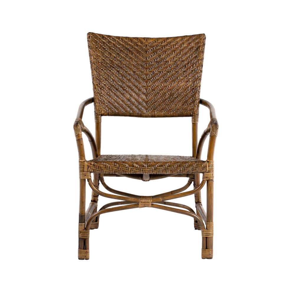 Set of Two Natural Rattan Open Back Dining Arm Chairs By Homeroots | Dining Chairs | Modishstore - 6