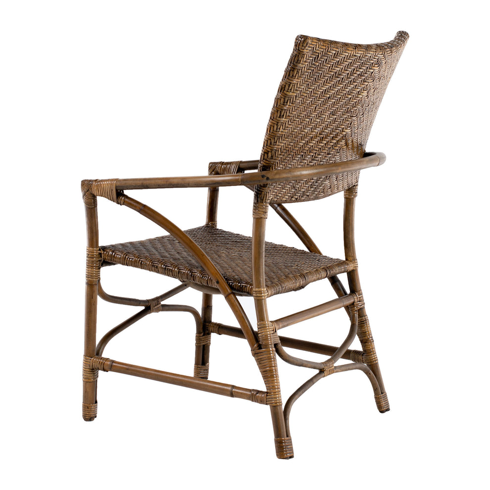 Set of Two Natural Rattan Open Back Dining Arm Chairs By Homeroots | Dining Chairs | Modishstore - 2
