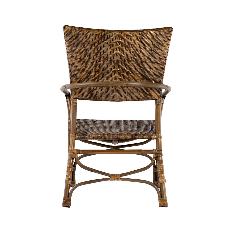 Set of Two Natural Rattan Open Back Dining Arm Chairs By Homeroots | Dining Chairs | Modishstore - 7