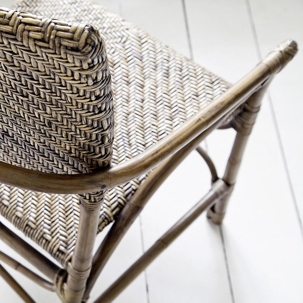 Set of Two Natural Rattan Open Back Dining Arm Chairs By Homeroots | Dining Chairs | Modishstore - 8