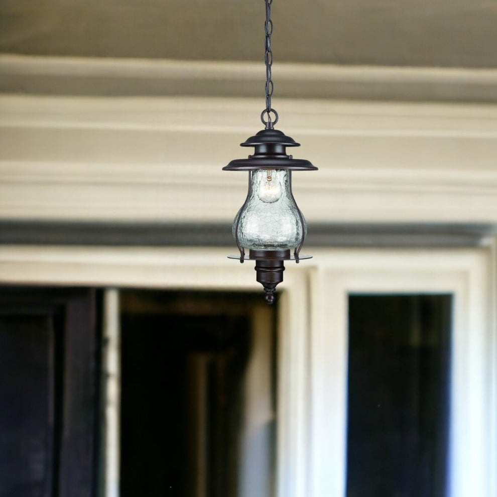Antique Bronze Oil Lantern Hanging Light By Homeroots | Pendant Lamps | Modishstore - 2