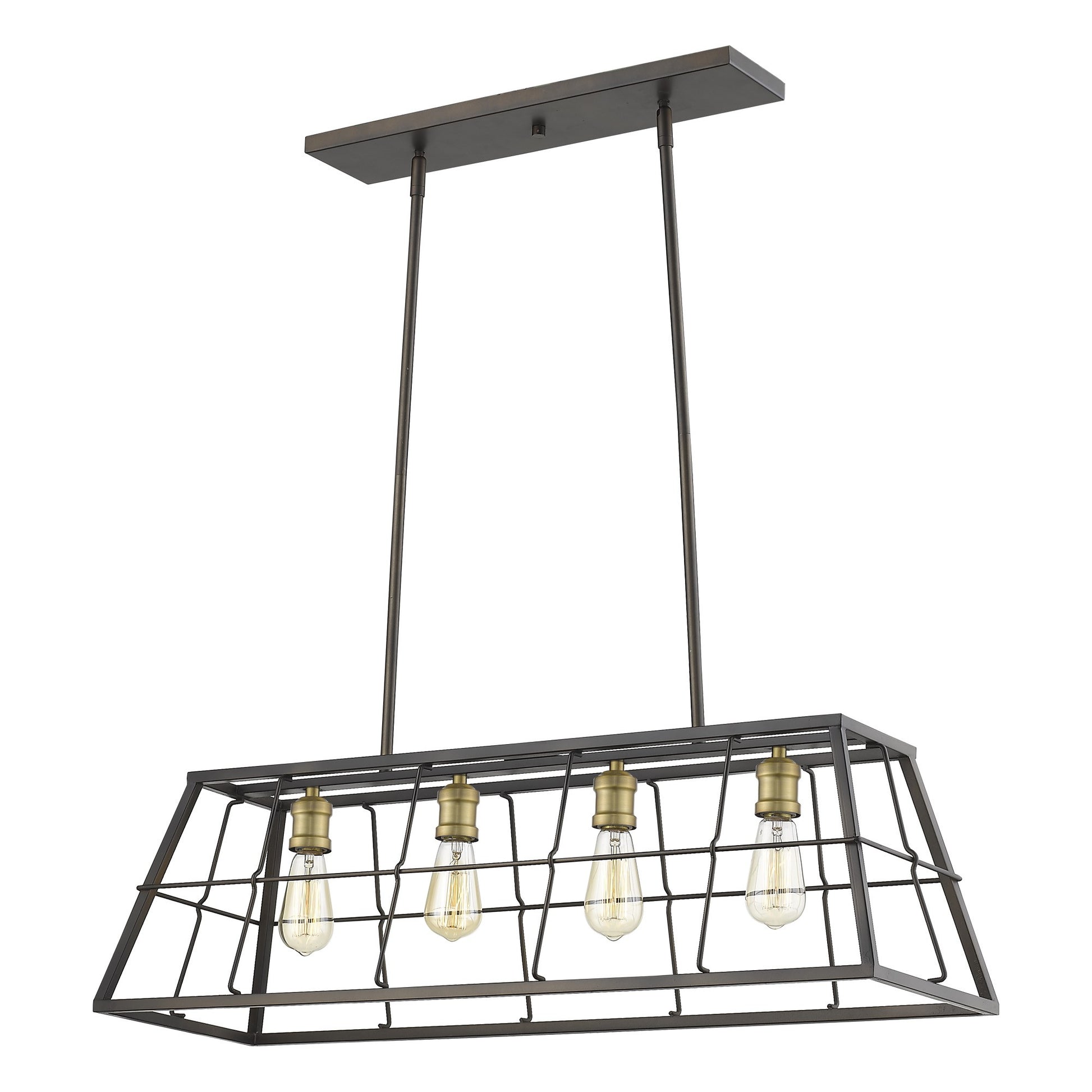Charley 4-Light Oil-Rubbed Bronze Pendant By Homeroots | Planters, Troughs & Cachepots | Modishstore - 1