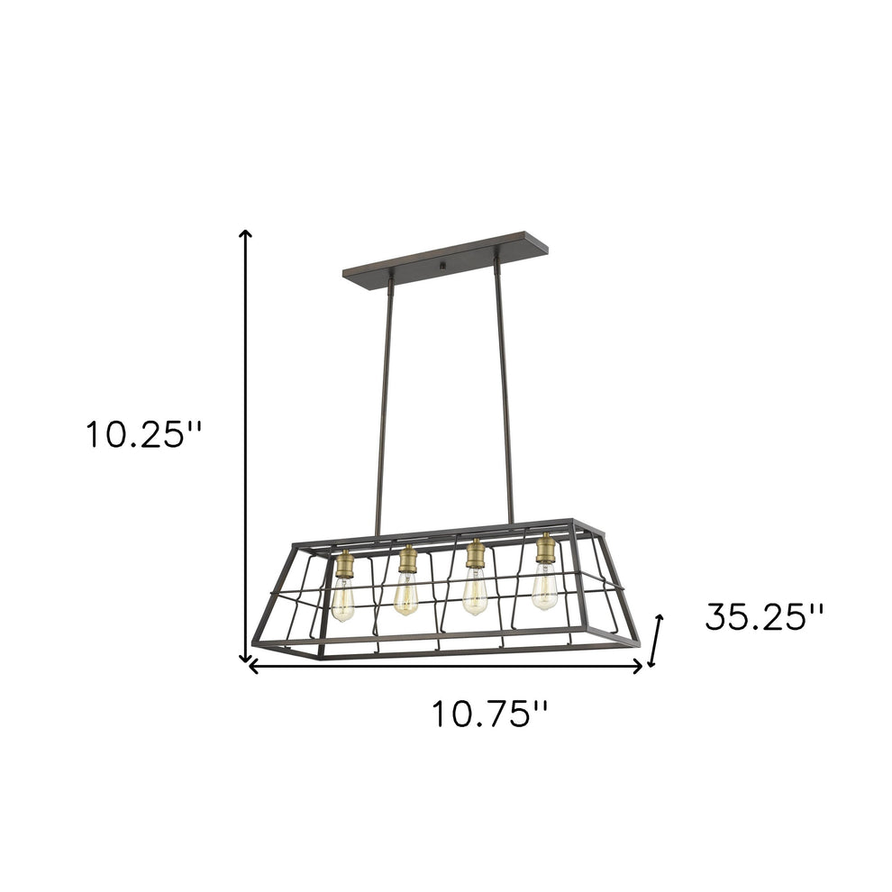 Charley 4-Light Oil-Rubbed Bronze Pendant By Homeroots | Planters, Troughs & Cachepots | Modishstore - 4