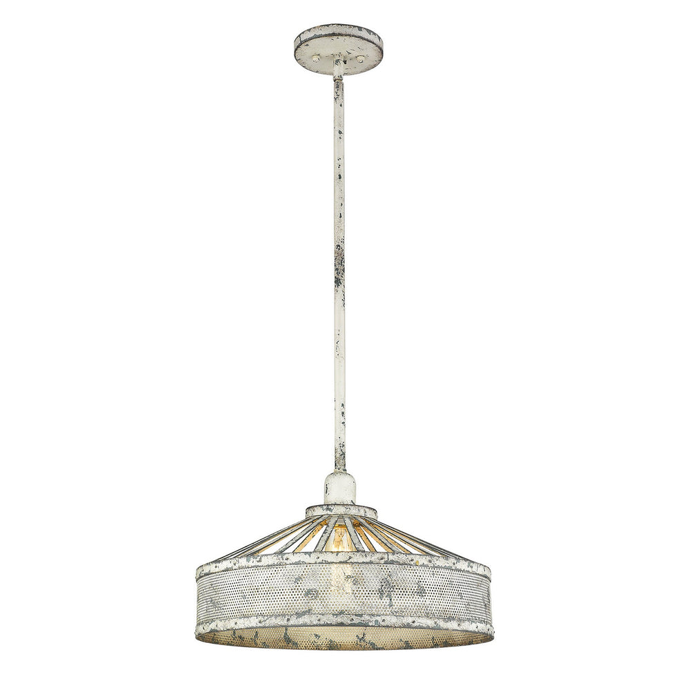Iris 1-Light Aged Ivory Pendant By Homeroots | Planters, Troughs & Cachepots | Modishstore - 3