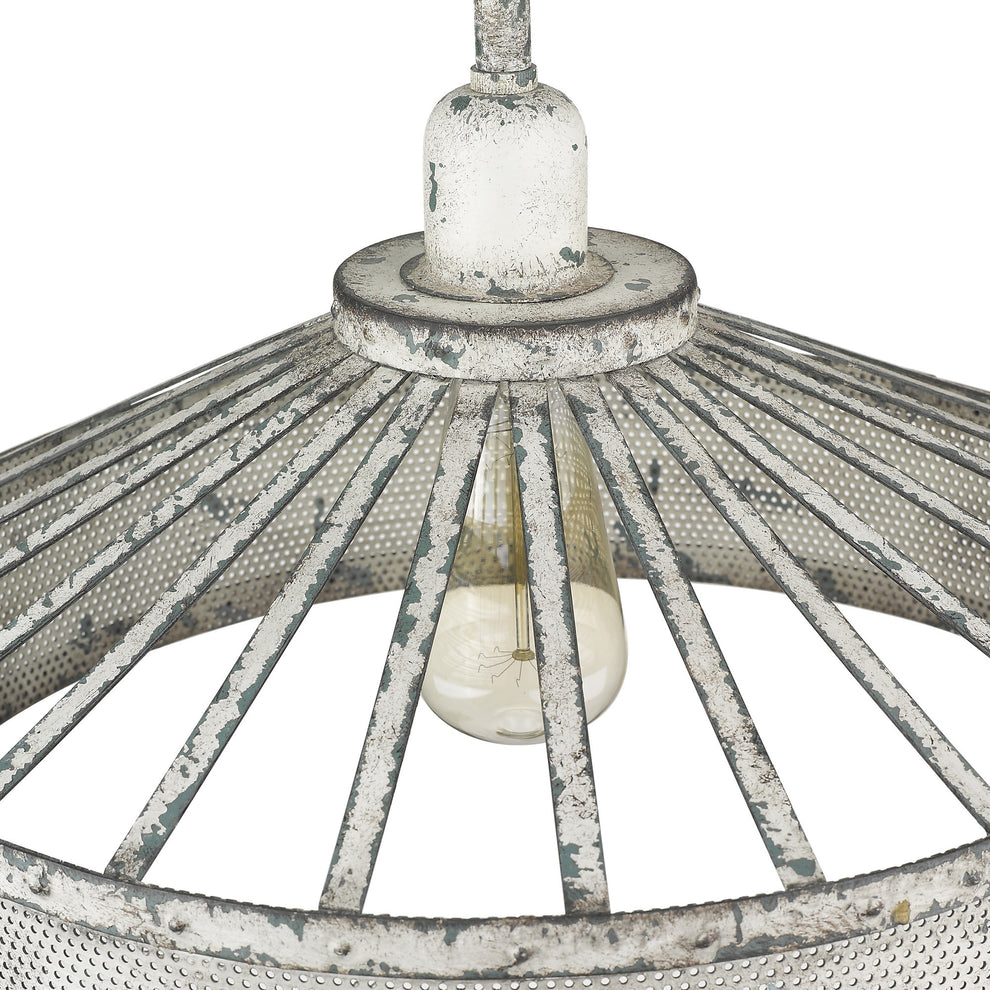 Iris 1-Light Aged Ivory Pendant By Homeroots | Planters, Troughs & Cachepots | Modishstore - 6