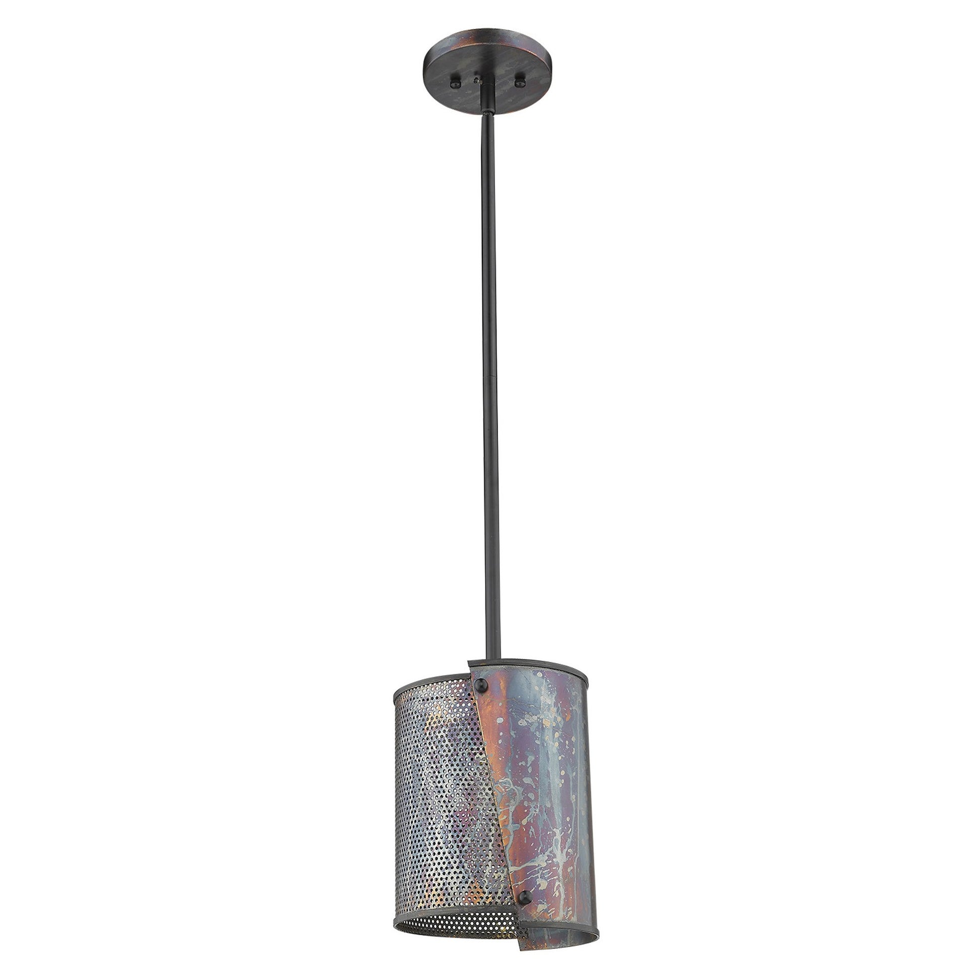 Ryker 1-Light Bronze Patina Pendant By Homeroots | Planters, Troughs & Cachepots | Modishstore - 1